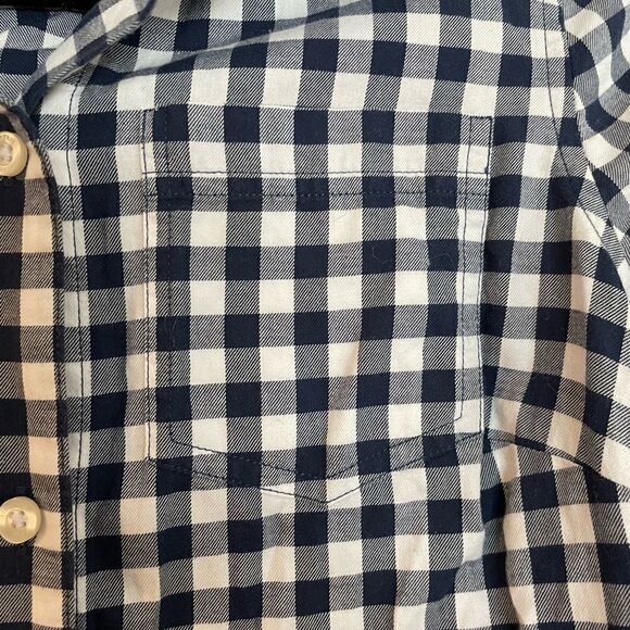 Vineyard vines womens navy gingham button front pocket shirt size xs - Picture 6 of 6